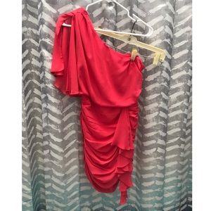 ASOS peach/pink one shoulder dress